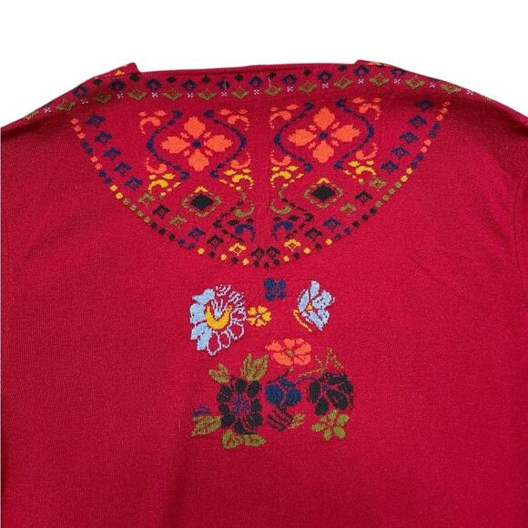NWT IVKO Women's Red Patterned Cardigan Size 42 = Size XL - Picture 5 of 9
